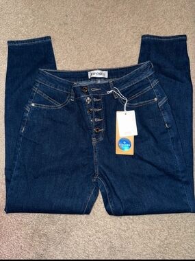 Dark Blue High-Rise Button-Fly Women’s Jeans